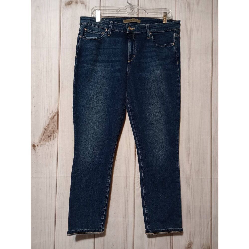 Joe's Jeans Ladies 31 Mid Rise Skinny Crop The Icon Dark Wash